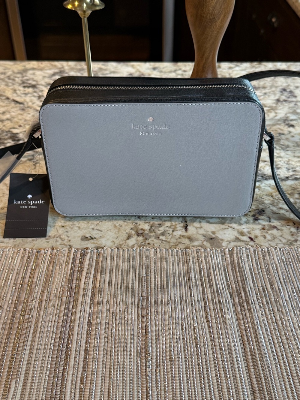 NEW kate spade new york Leather Sienna Colorblock Crossbody In Nimbus Gray KE749